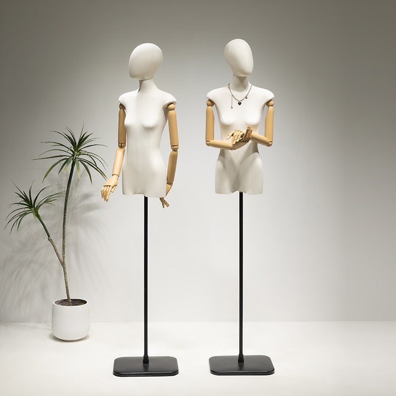 新款服装店专用扁身模特展示架女装假人橱窗半身平胸人体模型人台