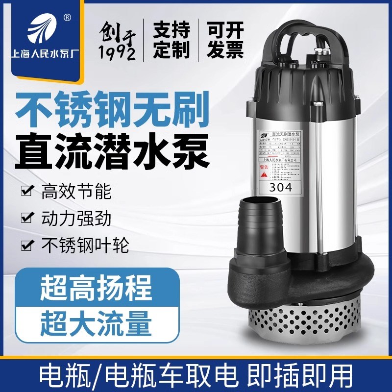 上海人民SRSC无刷电动车农用抽水48V60V72VV灌溉小型抽水泵