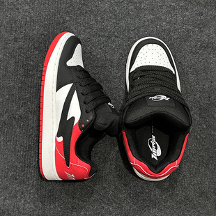 TINMUU于文文同款天牧闪电狂潮高街学院时尚刺绣增高休闲板鞋情侣