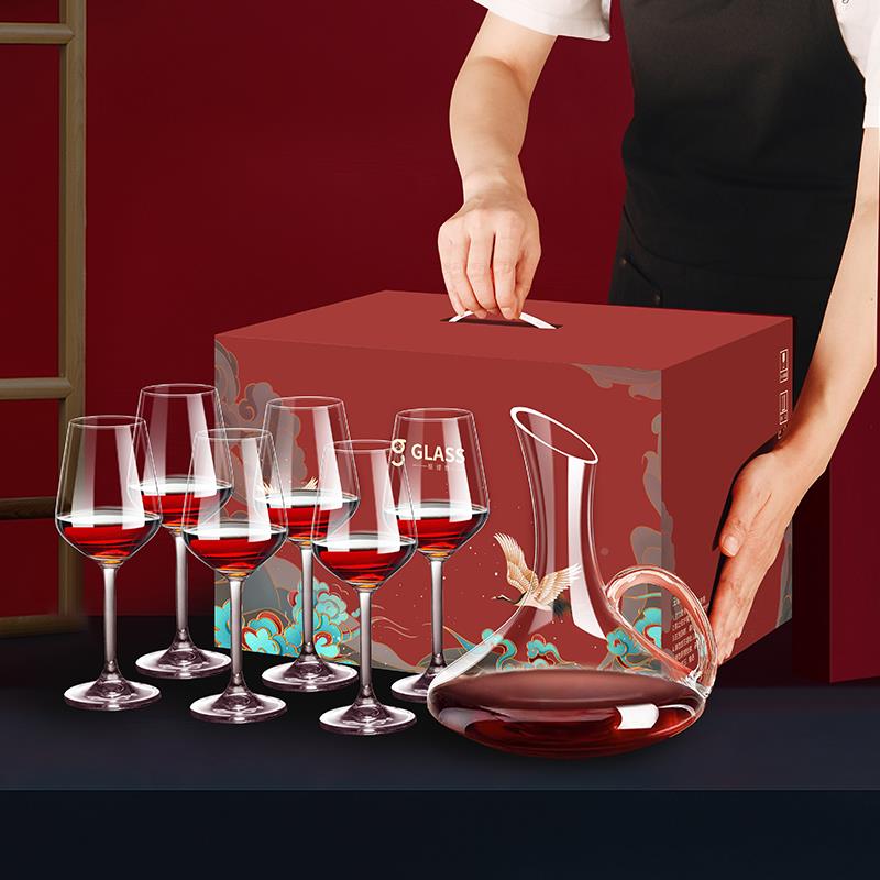 酒杯醒酒器礼盒具套酒装家红用脚高20231010杯结婚送新人新婚礼物