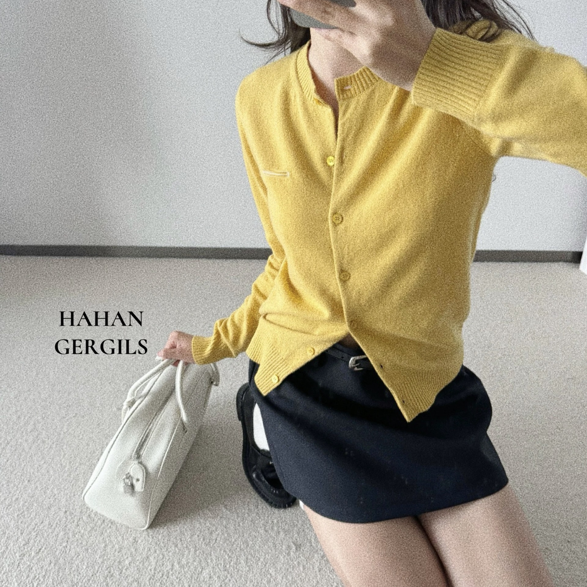 现 谬风少女！鹅黄色 100%羊毛 小圆领叠穿显白针织开衫小外套