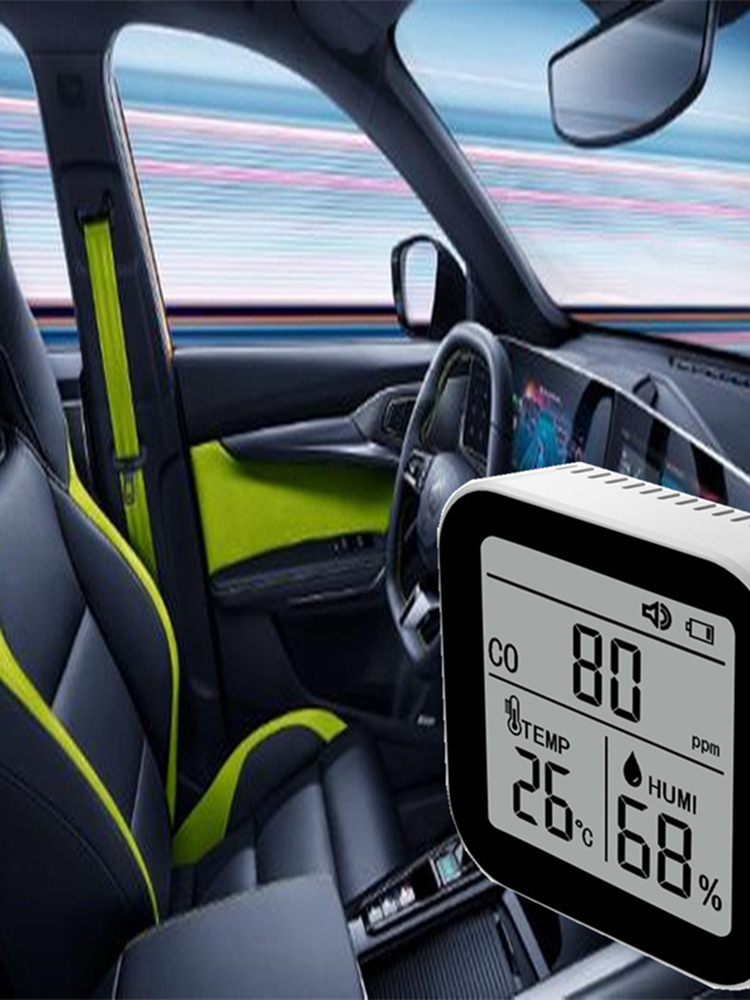 高精度电化学CO一氧化碳检测仪家用室内空气有毒害气体报警温湿度