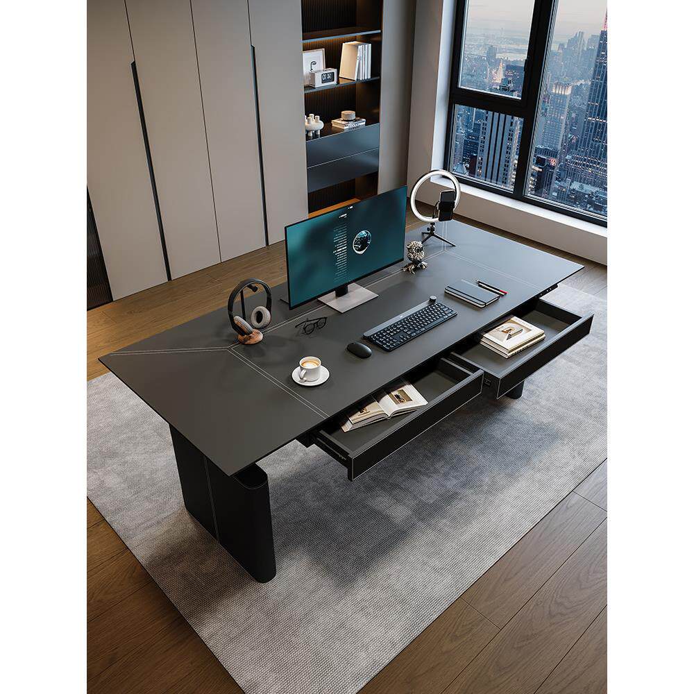 智能电动升降桌电脑桌马鞍皮书桌双人办公桌电竞桌学习桌工作台M9