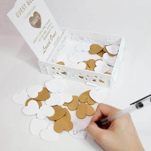 跨境创意婚礼签到台相框件婚摆置庆爱婚礼签到心签到宾客留言板摆