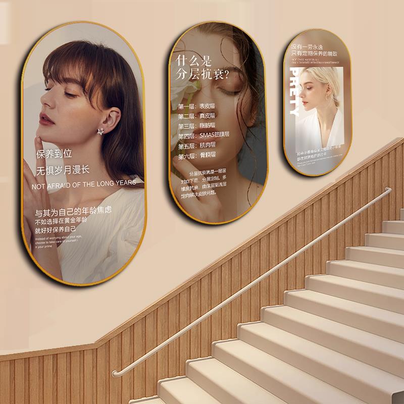 美容院壁挂画减肥抗衰老装饰画皮肤管理挂图入口形象墙医美壁画