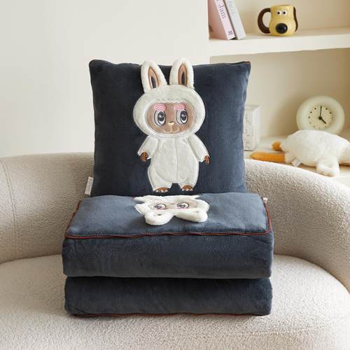 多功能抱枕被子两用加厚牛奶绒毯午睡办公室枕头被靠枕汽车靠垫被