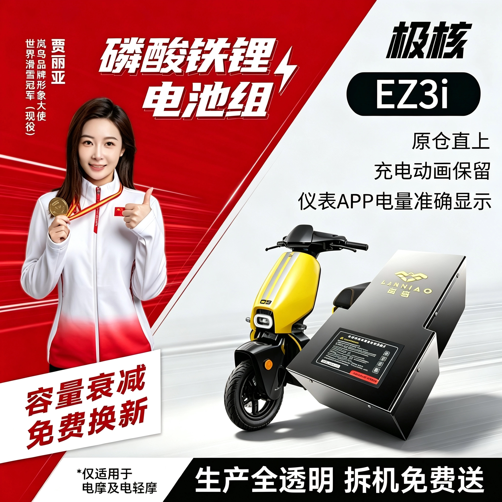 适用于极核EZ3i无损直上铁锂电池