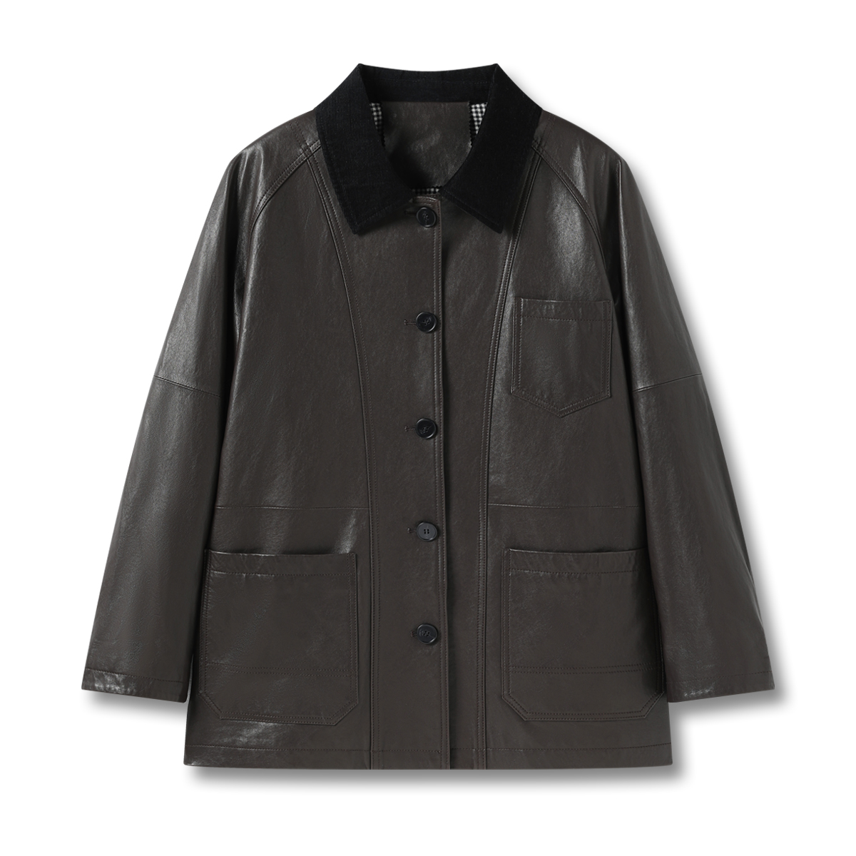 【远葵~老板娘美林~秒收皮衣~实际库存收版了】长74 原ZM58117W