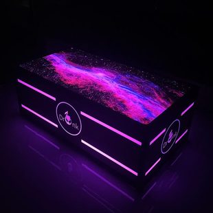 现货ktv茶几发光欧式 七彩灯光酒吧台钢化玻璃不锈钢茶几桌子 包邮