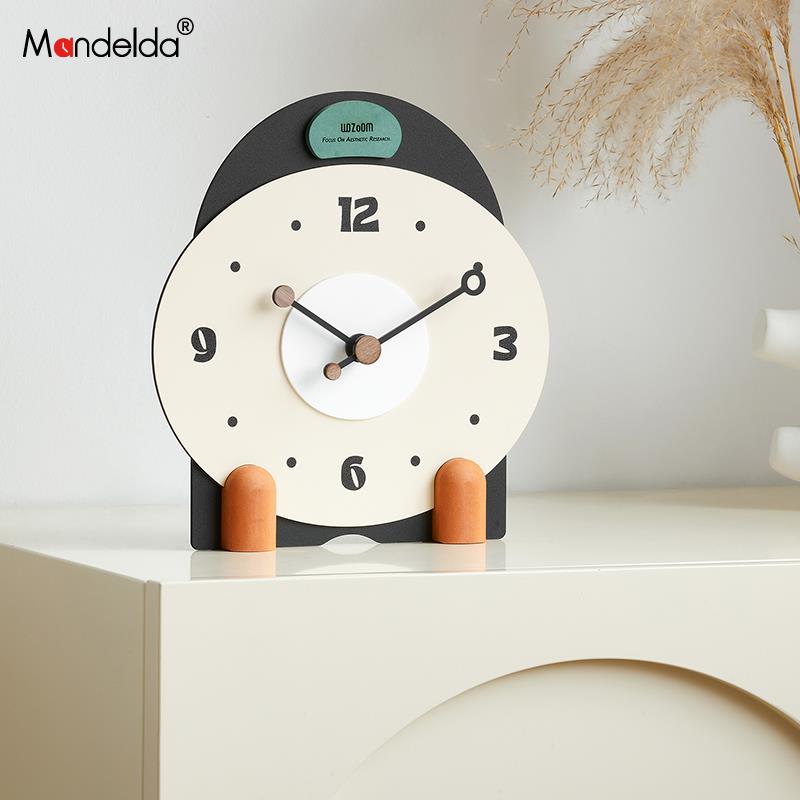 Mandeld客厅玄关入户装饰品家居电视柜台式座钟时钟办公桌面摆件