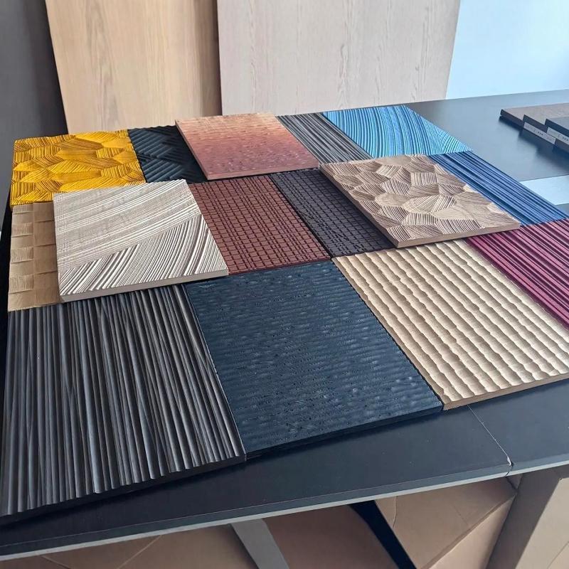 进口海洋板橡木黑胡桃原木板实木肌理板3D雕刻板背景柜门房门定制