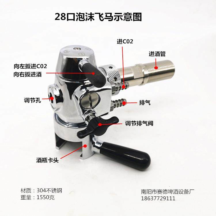 精酿啤酒泡沫飞马打酒器飞马打酒头啤酒机飞马龙头消沫器啤酒袋