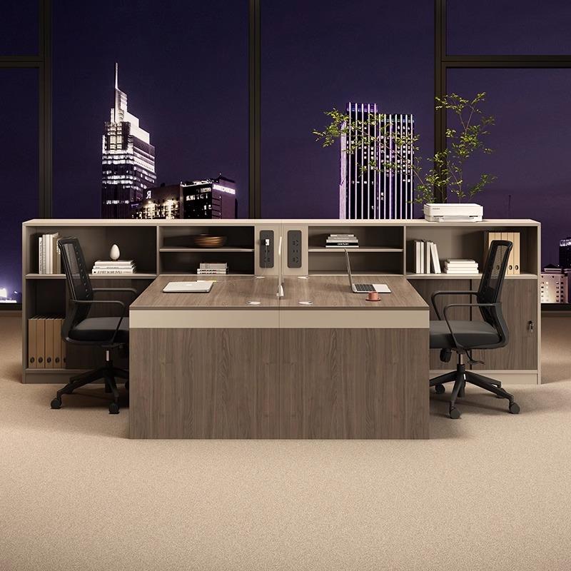 简约现代职员办公桌带柜屏风2/4/6工作位办公室员工电脑桌椅组合