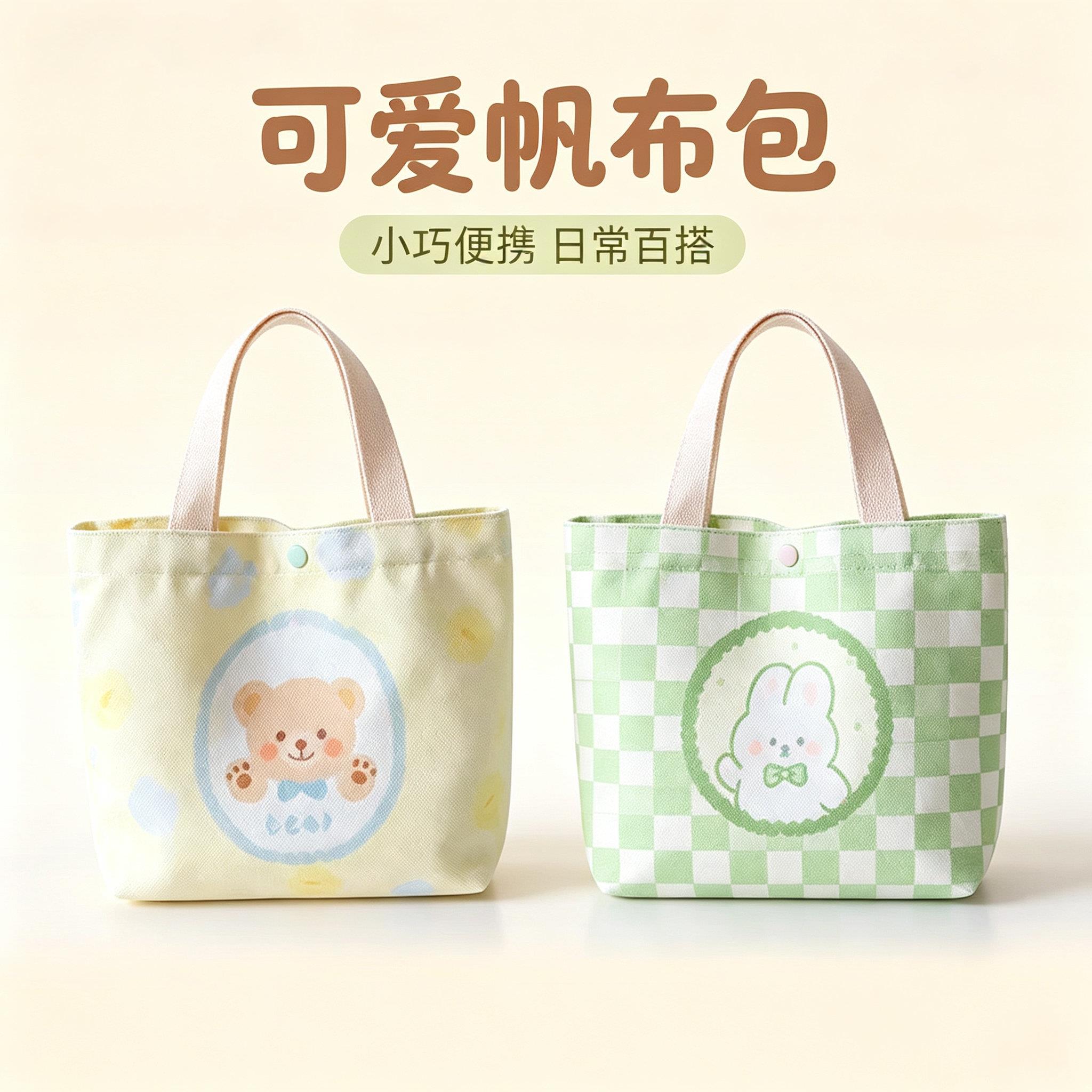 可爱森系手提包包女上班族百搭ins韩系小挎包女学生小拎包带娃包