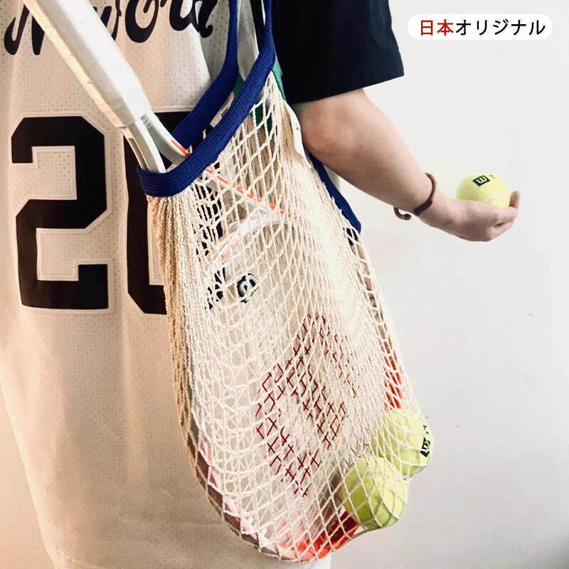 日本优选羽毛球包女网球拍收纳网兜手提袋大号加厚防滑织带单肩包
