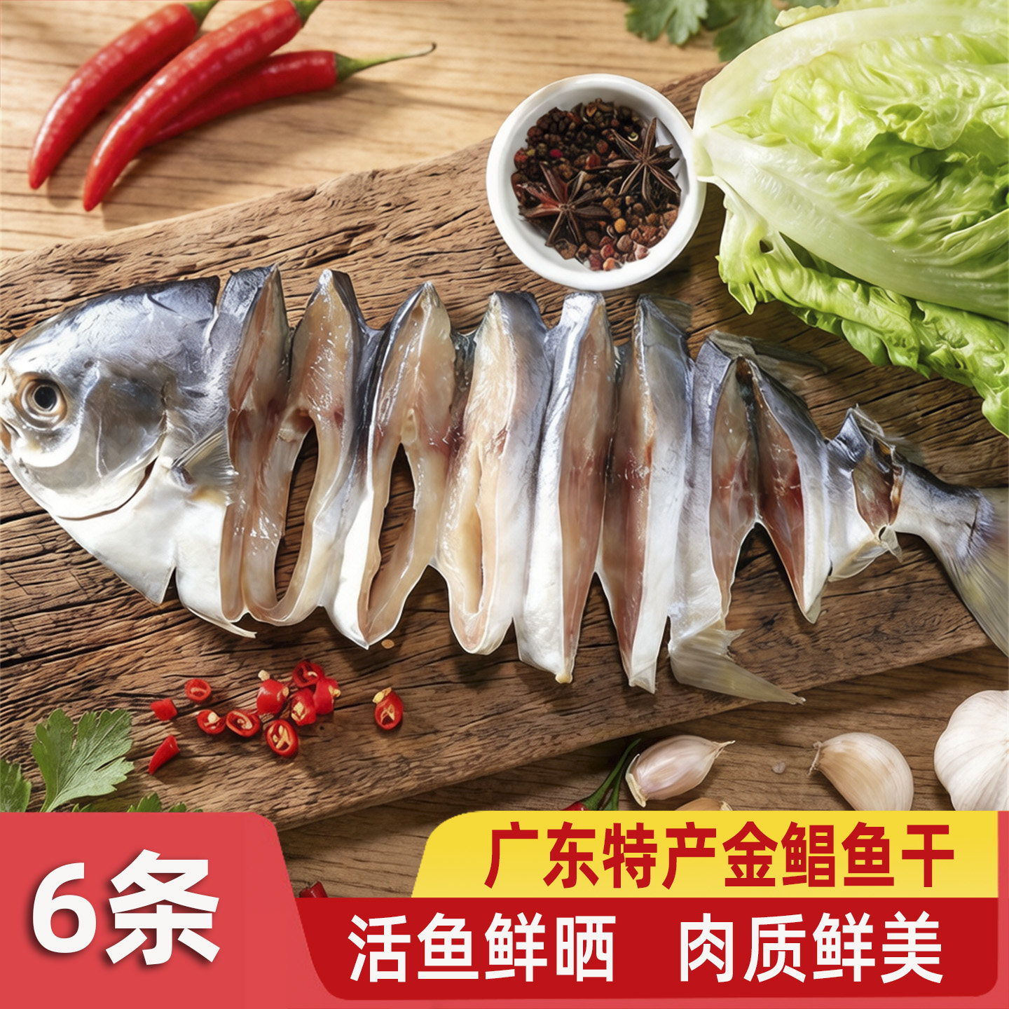 广东阳江淡晒金鲳鱼干