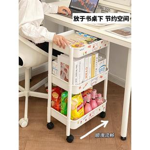 书桌收纳架小推车置物架零食架子宿舍卧室桌下免打孔置物筐分层架
