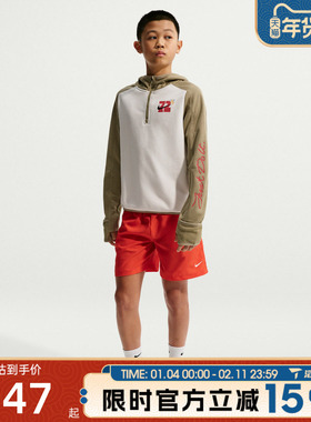 滔搏NIKE耐克大童K NK TF LS HZ运动休闲套头衫卫衣IQ3936-133