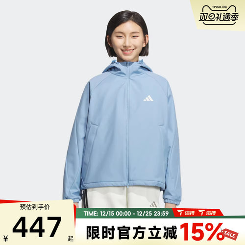 滔搏adidas阿迪达斯女子MS SOFTSHELL JK运动健身夹克外套KC0087