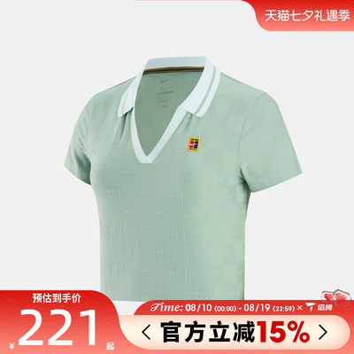 滔搏NIKE耐克女子NKCT HRTG CROP POLO运动休闲短袖T恤IB0773-006