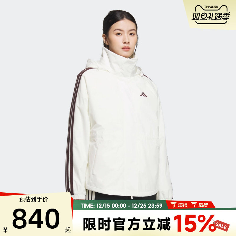 滔搏adidas阿迪达斯女子MS 3IN1 JKT连帽运动健身夹克外套KB7592