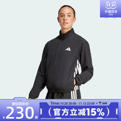 滔搏adidas阿迪达斯女子TE 3S WOVEN JKT运动健身夹克外套JD6539