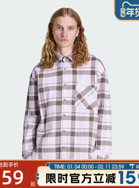 滔搏adidas阿迪达斯三叶草男子运动休闲长袖衬衫KG6452