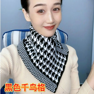 秋冬针织围脖保暖护颈假领套头脖套懒人围巾男女通用三角巾三角形