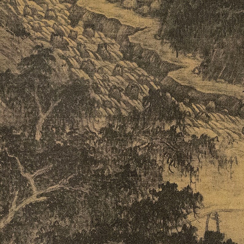巨然万壑松风图国画客厅书房玄关挂画山水风景装饰画高清微喷复制