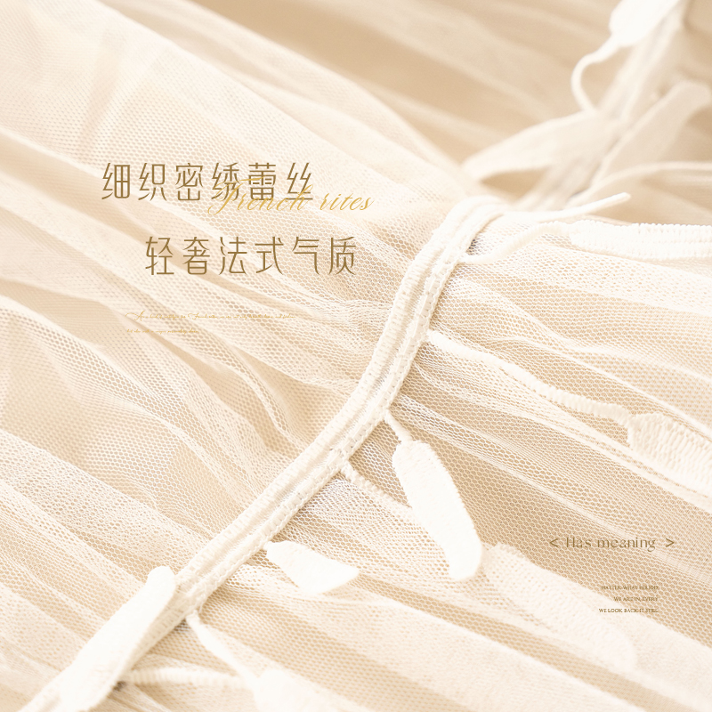 法式公主风蕾丝窗帘双层带纱遮光2022新款卧室儿童房轻奢布纱一体