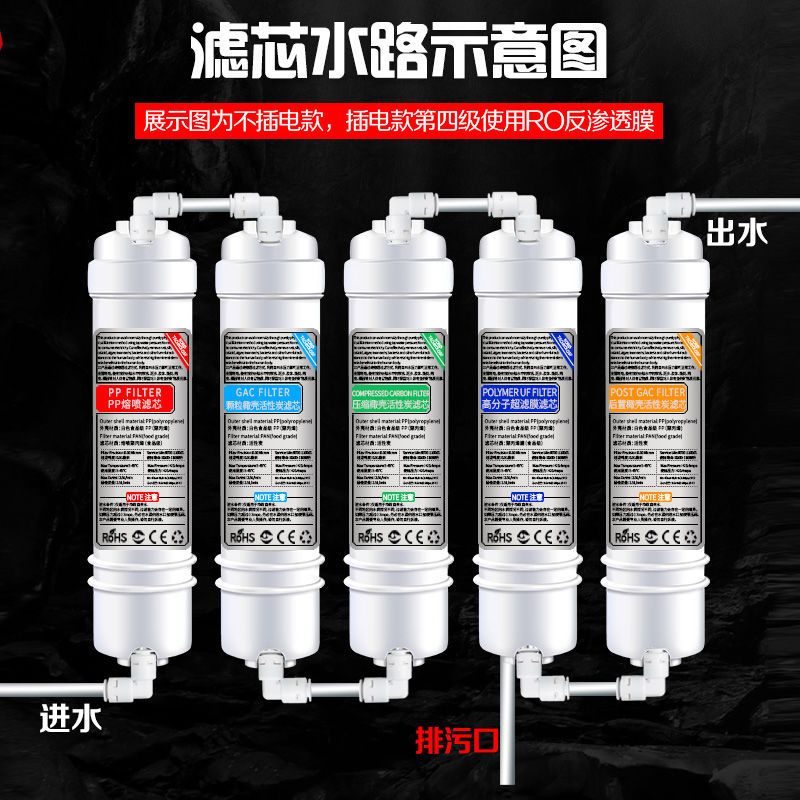 净水器滤芯五级套装韩式快接活性炭一体净水机滤水机滤芯超滤过滤