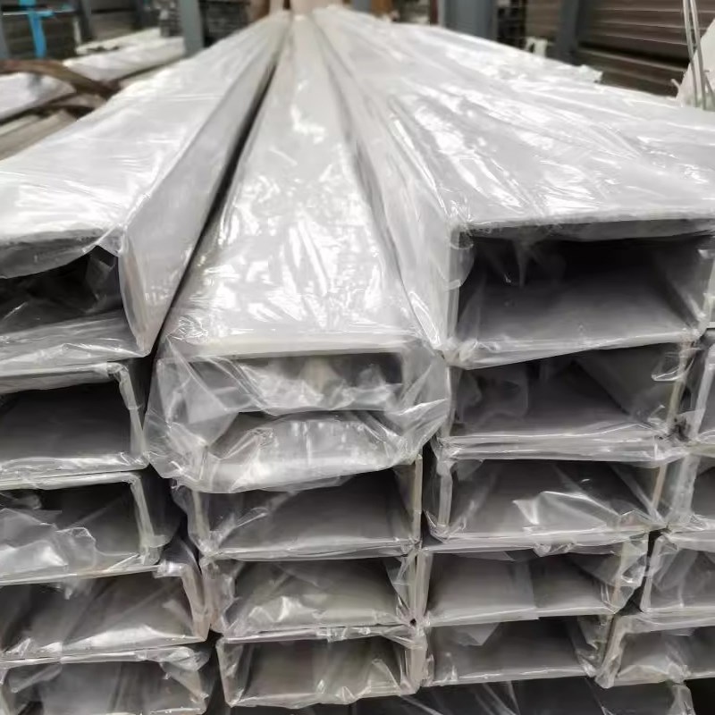 304方管横杆挂杆加厚矩形管光亮拉丝钢管零切激光加工挂杆衣柜橱