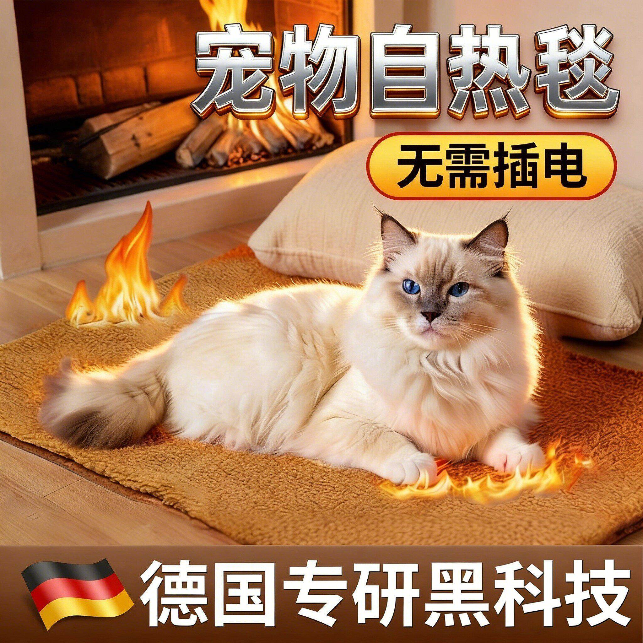 德国专研黑科技宠物自热毯猫狗垫子冬季加厚保暖无需插电可拆洗
