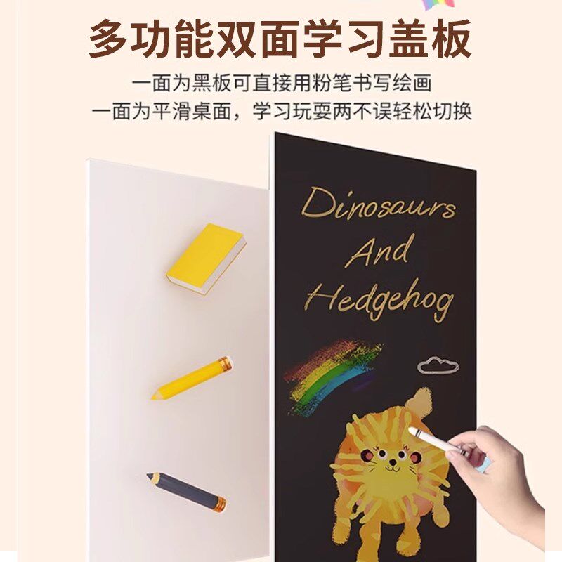 实木积木桌子儿童益智玩具男女孩积木拼装桌子多功V能大颗粒学习