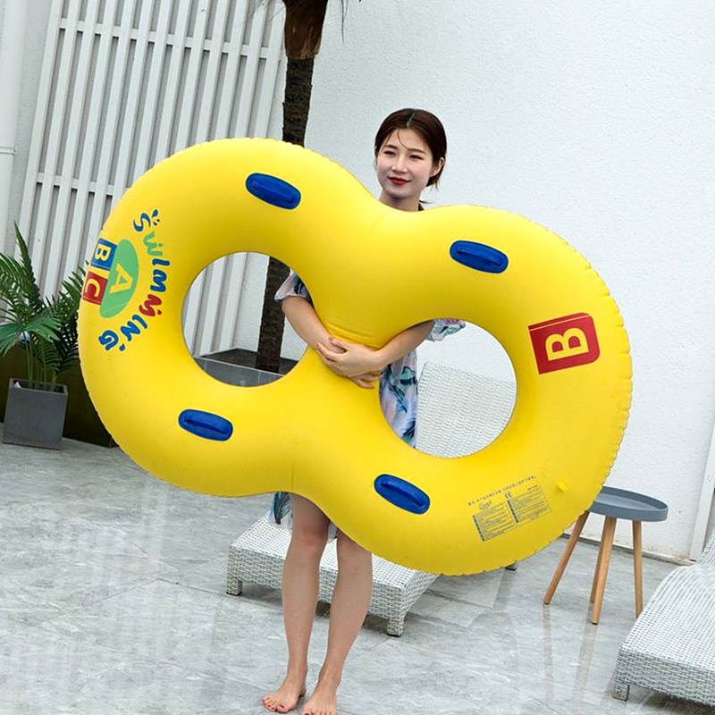浮排大人泳圈亲子8字加厚大浮y圈成人冲浪板浮床救生圈双人游泳圈