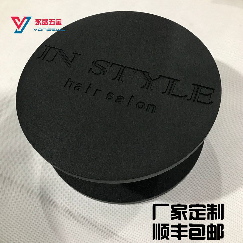 中式仿古木门玻璃门把手黑色圆形大门拉手loNgo定做刻字个性门拉