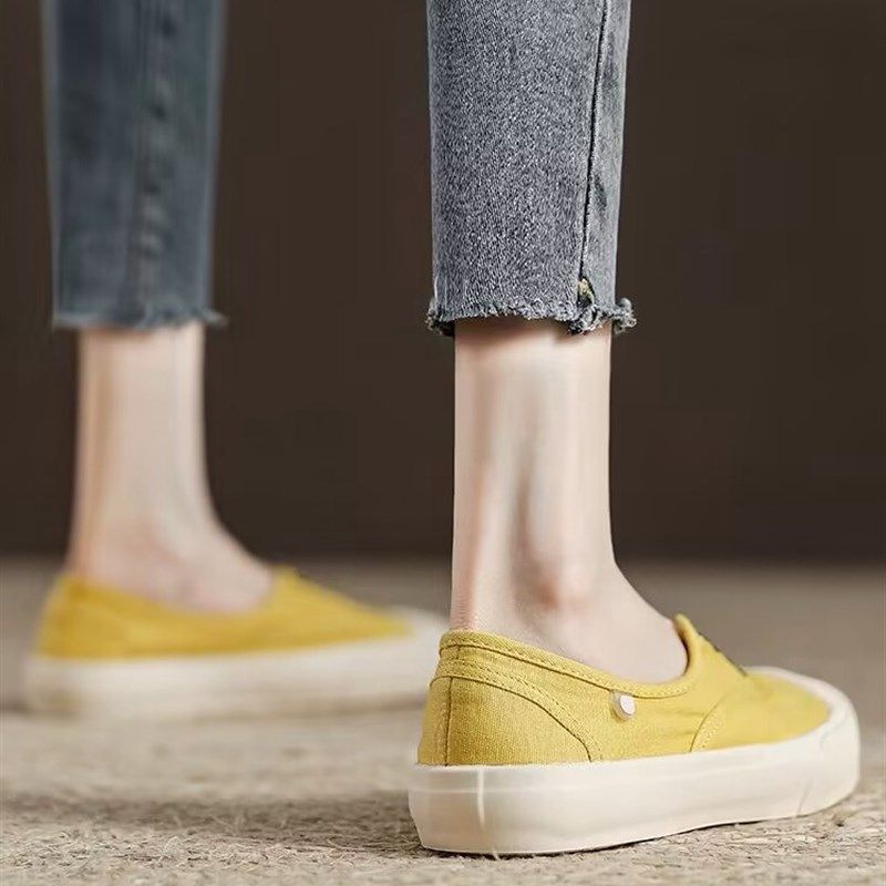 夏季浅口透气懒人一脚蹬女鞋薄底帆布鞋20K25新款夏天旅游休闲板,女鞋,时尚休闲鞋,淘宝优惠券,粉丝福利购,淘宝优惠卷