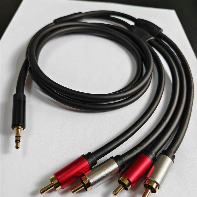 老虎180定制3.5mmw转4RCA音频线3.5一分四莲花