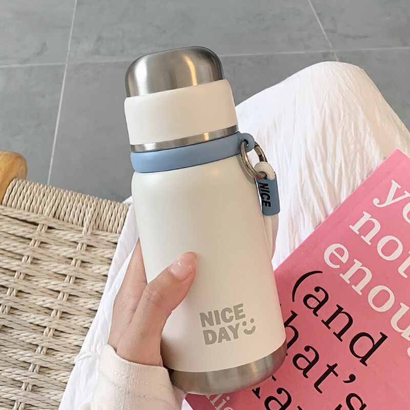 高颜值保温杯女生简约316不锈钢水杯便携滤P网带盖可喝水泡茶杯子