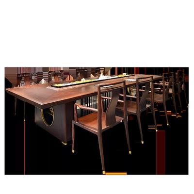 新中式实木会议桌洽谈桌会议室接待长桌胡桃木轻奢高级感培训桌