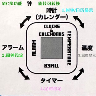 我的世界MC多功能电子钟定时器倒计时儿童初中生闹钟温度计挂钟