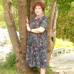 宽松遮肚子中长款 中老年夏季 胖妈妈装 连衣裙加肥大码 裙子 雪纺短袖