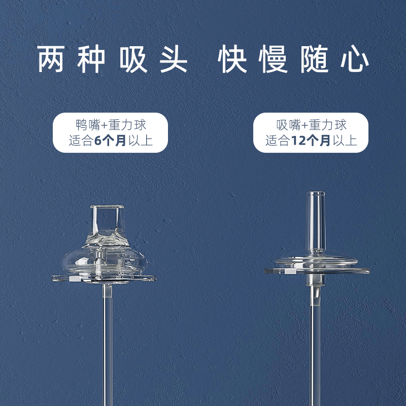 格罗咪咪宽口径宝宝奶瓶吸管鸭嘴杯替换配件婴儿学饮防呛水杯