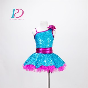 新款2023儿童演出服幼儿蓬蓬裙棒棒糖踢踏爵士舞亮片高品质芮其儿