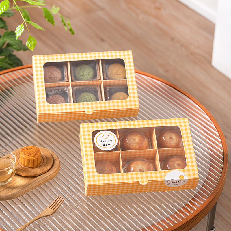 圣诞4个6粒装50-80g包装盒蛋黄酥雪媚娘开窗冰皮月饼礼盒礼品盒子