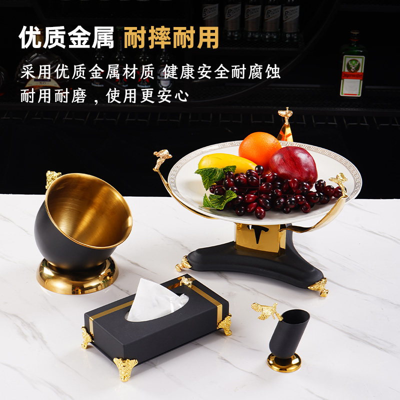 KTV摆台用品 不锈钢飞天女神系列豪华简约桌面摆台果盘麦架烟灰缸