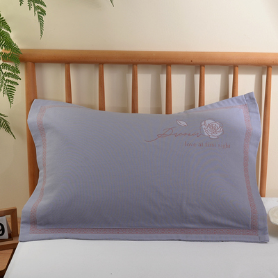 简约全包加厚枕套一只装纯棉全棉纱布吸汗乳胶枕头套45x68cm