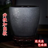 景德镇陶瓷鱼缸大号养荷花睡莲盆水缸庭院客厅书房摆件书画卷轴缸