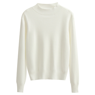 半高领针织衫女2023年秋冬新款长袖内搭宽松加厚打底毛衣黑色上衣