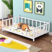 狗床可拆洗中型大型犬铁艺狗窝金毛泰迪铁床实木四季 宠物床 季